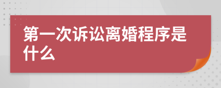 第一次诉讼离婚程序是什么