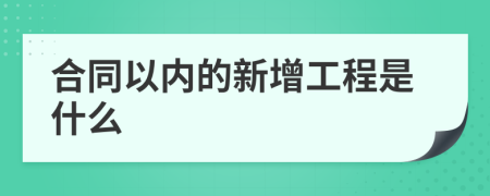 合同以内的新增工程是什么