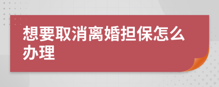 想要取消离婚担保怎么办理