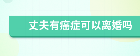 丈夫有癌症可以离婚吗