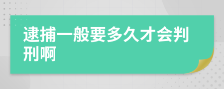 逮捕一般要多久才会判刑啊