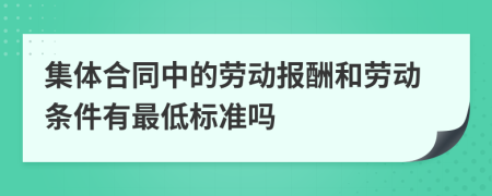 集体合同中的劳动报酬和劳动条件有最低标准吗