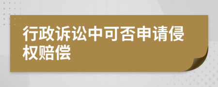 行政诉讼中可否申请侵权赔偿