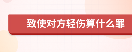 致使对方轻伤算什么罪