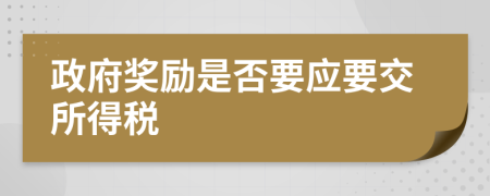 政府奖励是否要应要交所得税