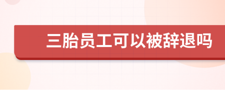 三胎员工可以被辞退吗