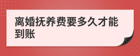 离婚抚养费要多久才能到账