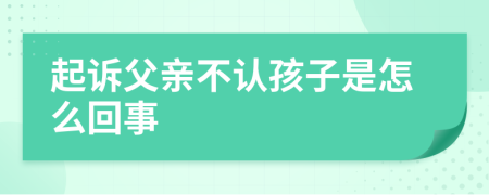 起诉父亲不认孩子是怎么回事