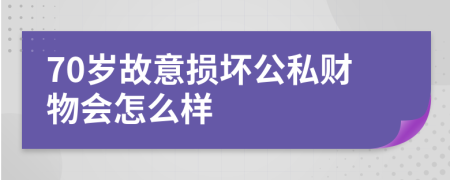 70岁故意损坏公私财物会怎么样