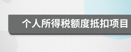 个人所得税额度抵扣项目