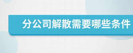 分公司解散需要哪些条件