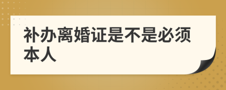 补办离婚证是不是必须本人