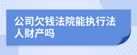 公司欠钱法院能执行法人财产吗