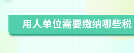 用人单位需要缴纳哪些税