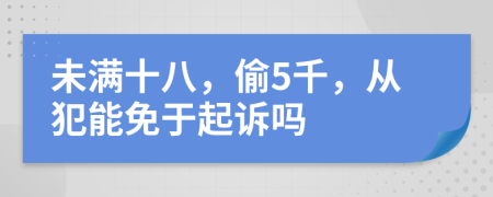 未满十八，偷5千，从犯能免于起诉吗