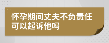 怀孕期间丈夫不负责任可以起诉他吗