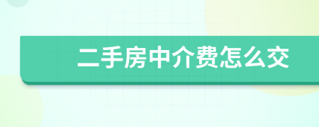 二手房中介费怎么交