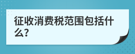 征收消费税范围包括什么？
