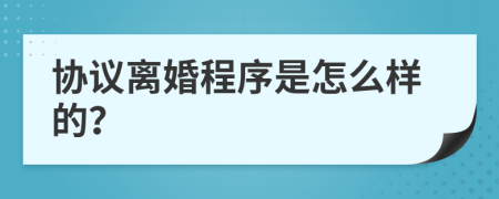 协议离婚程序是怎么样的？