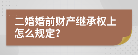 二婚婚前财产继承权上怎么规定？