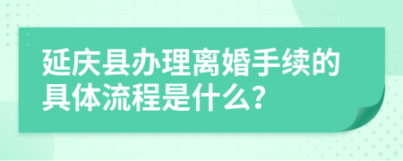 延庆县办理离婚手续的具体流程是什么？