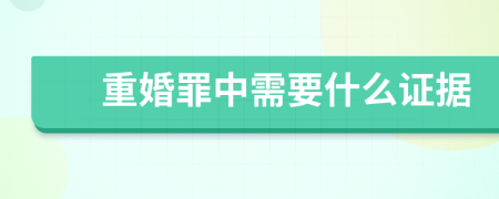 重婚罪中需要什么证据