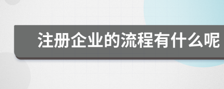 注册企业的流程有什么呢