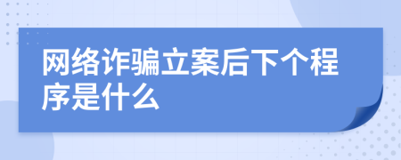 网络诈骗立案后下个程序是什么