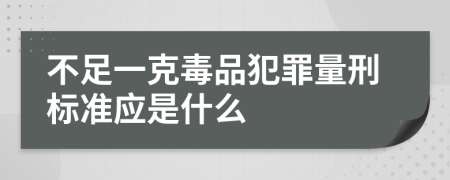 不足一克毒品犯罪量刑标准应是什么