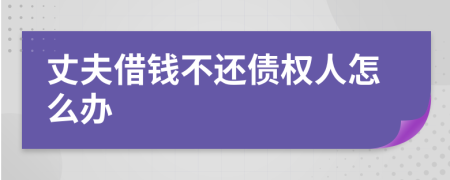 丈夫借钱不还债权人怎么办