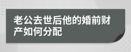 老公去世后他的婚前财产如何分配