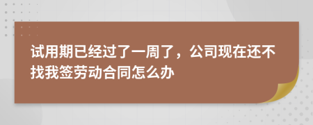 试用期已经过了一周了，公司现在还不找我签劳动合同怎么办