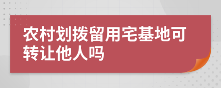 农村划拨留用宅基地可转让他人吗