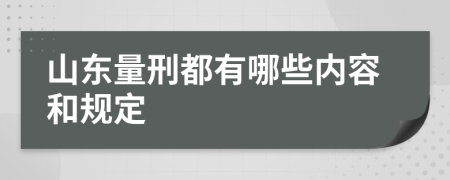 山东量刑都有哪些内容和规定