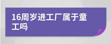 16周岁进工厂属于童工吗