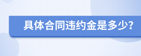 具体合同违约金是多少？