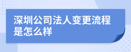 深圳公司法人变更流程是怎么样