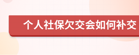 个人社保欠交会如何补交