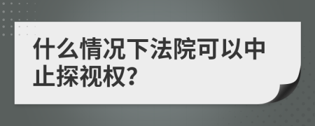 什么情况下法院可以中止探视权？