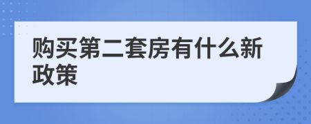 购买第二套房有什么新政策