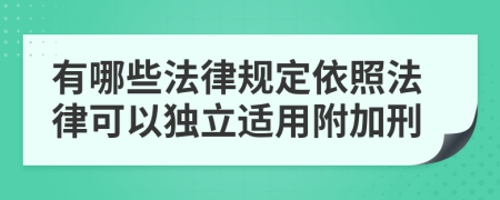 有哪些法律规定依照法律可以独立适用附加刑