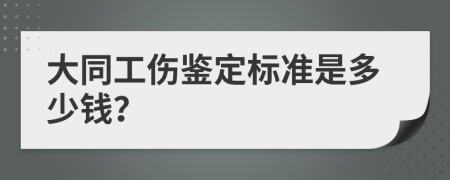 大同工伤鉴定标准是多少钱？