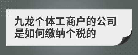 九龙个体工商户的公司是如何缴纳个税的