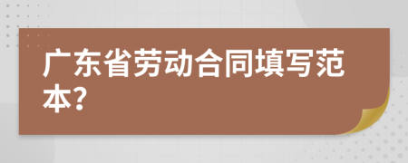 广东省劳动合同填写范本？