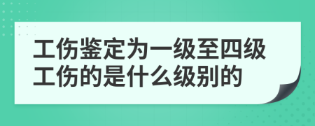 工伤鉴定为一级至四级工伤的是什么级别的