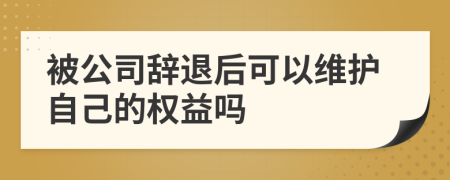 被公司辞退后可以维护自己的权益吗