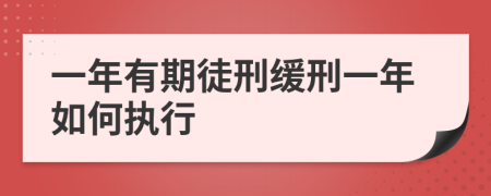 一年有期徒刑缓刑一年如何执行