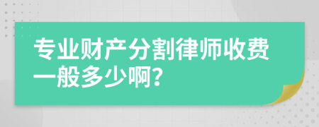 专业财产分割律师收费一般多少啊？