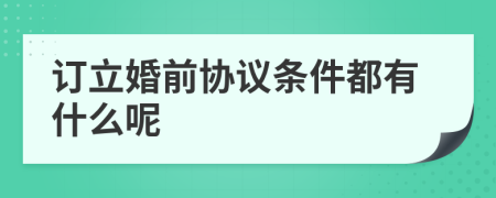 订立婚前协议条件都有什么呢