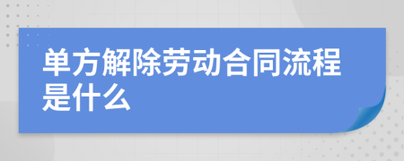 单方解除劳动合同流程是什么